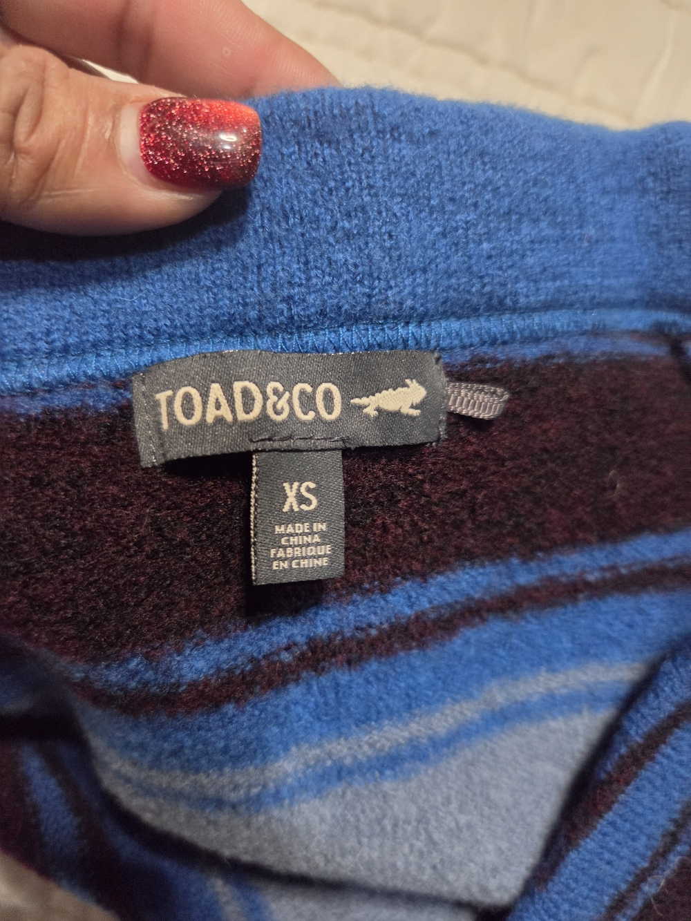 Toad&Co Striped Blue, Brown & Maroon Knit Pencil Skirt Size XS - Picture 3 of 5